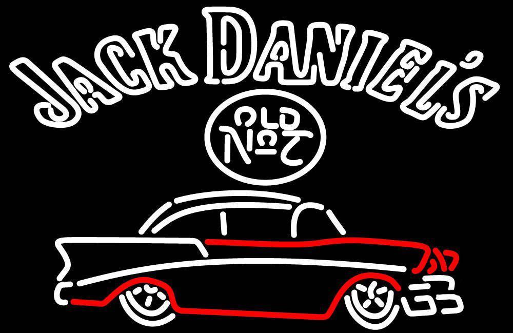 Jack Daniels 57 Chevy Bottom Neon Sign
